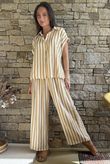 Mallow Stripe Cap Sleeve Shirt Indian Yellow /40=